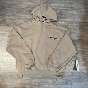New-Fear of God Essentials Fleece Hoodie Desert Sand